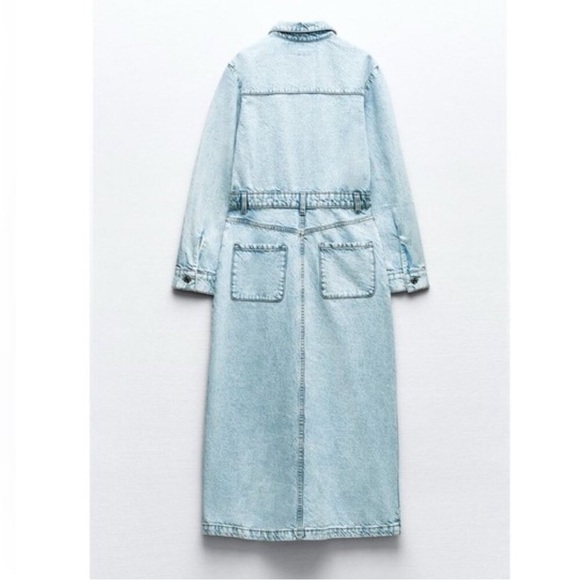 Zara Light Blue Denim Maxi Dress - Picture 7 of 8